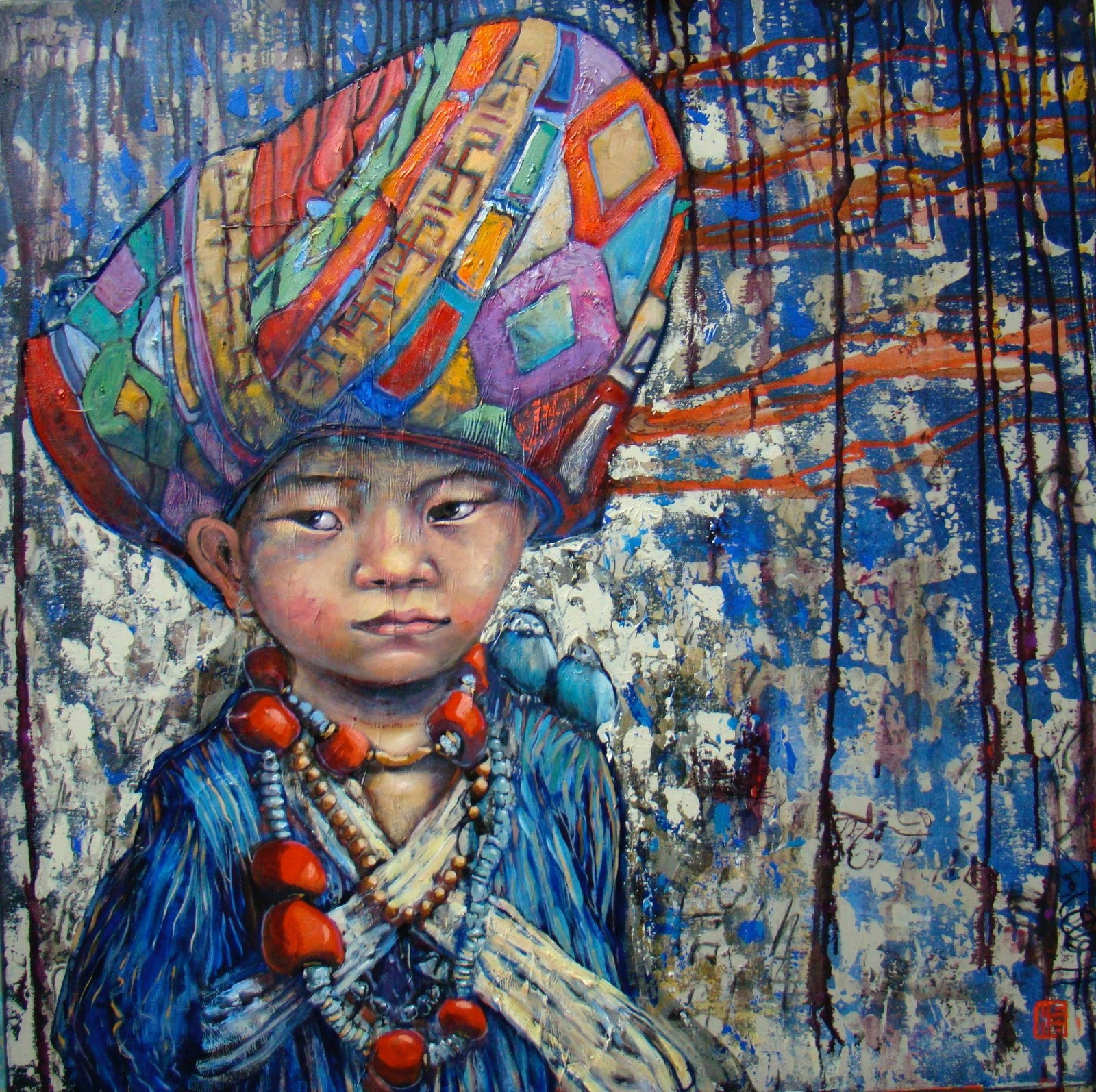 PEACE, gesso, oil & mixte